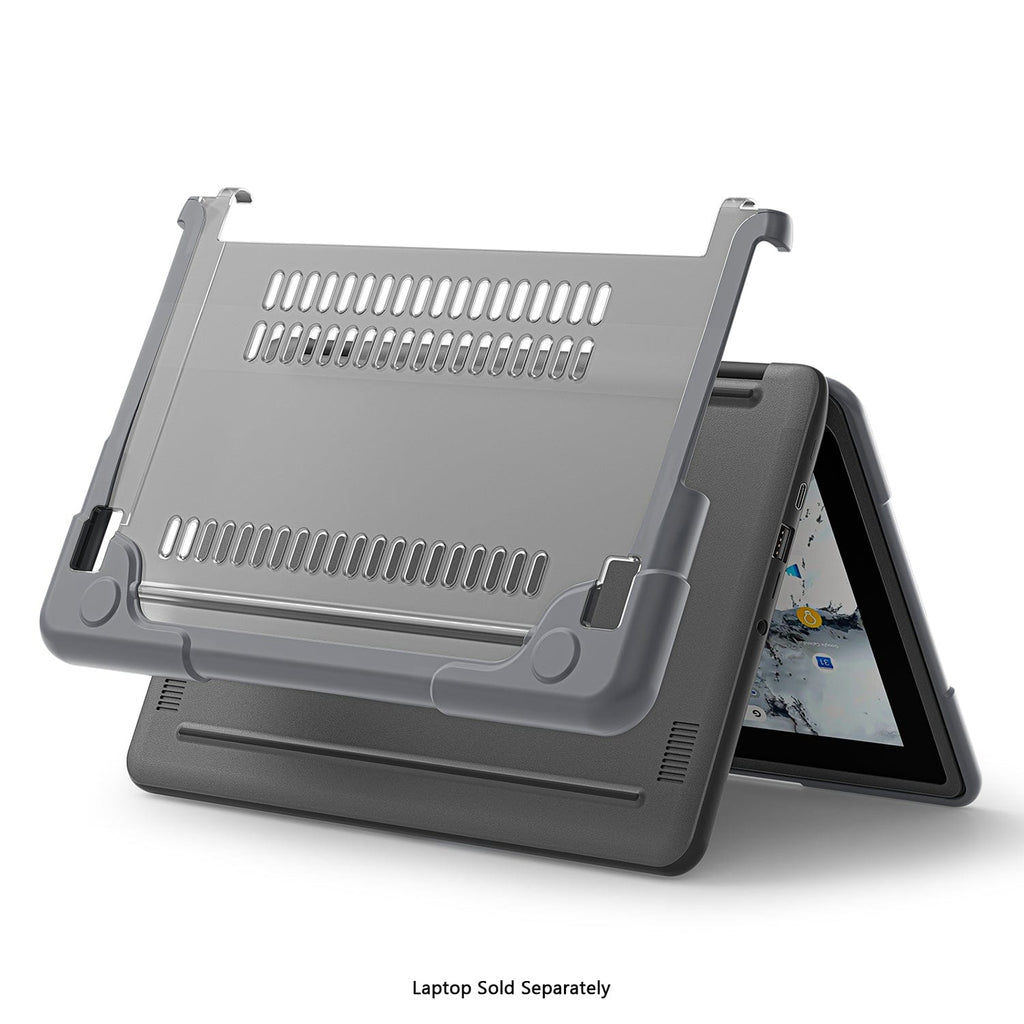 DualShock Laptop Case for Dell 3120/3110/3100 Clamshell & 2-in-1 Chromebook - Gray/Clear