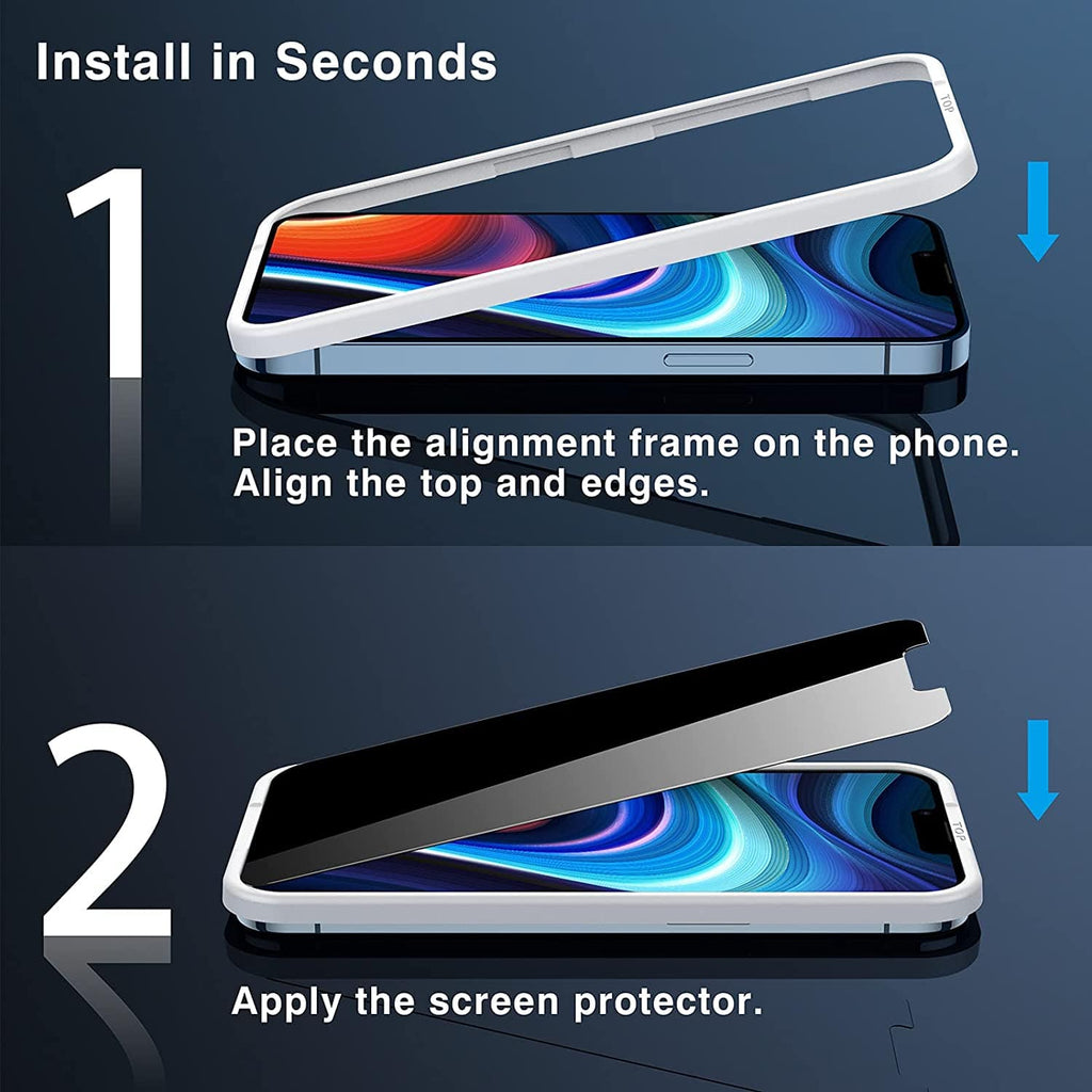 ZeroDamage Privacy Screen Protector (2-Pack) - iPhone 13 and iPhone 14