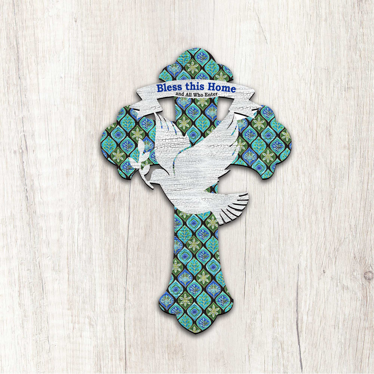 Blessings Cross Easter Door Decor by G. DeBrekht - Easter Spring Decor - 8191163H