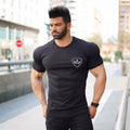 Men's Short Sleeve Round Neck T-Shirt – Black, White, Red & Grey