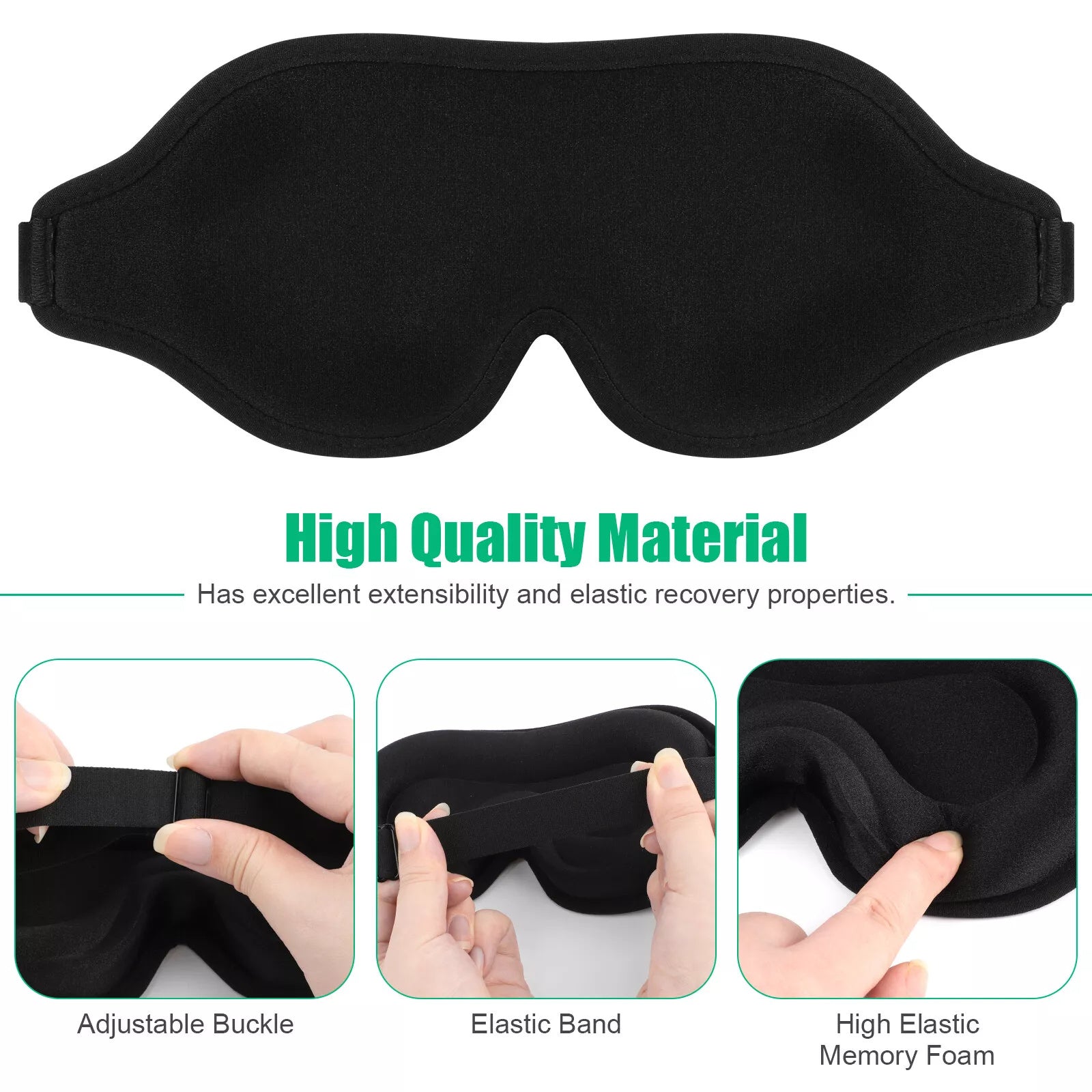 3D Silk Eye Mask – Padded Travel Sleep Mask