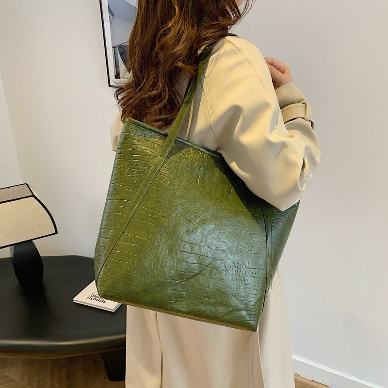 Retro PU Leather Tote Bag – Large Capacity Underarm Shoulder Bag | 8 Colors