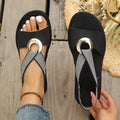 Women’s Open-Toe Flat Sandals – Elastic Strap Summer Shoes