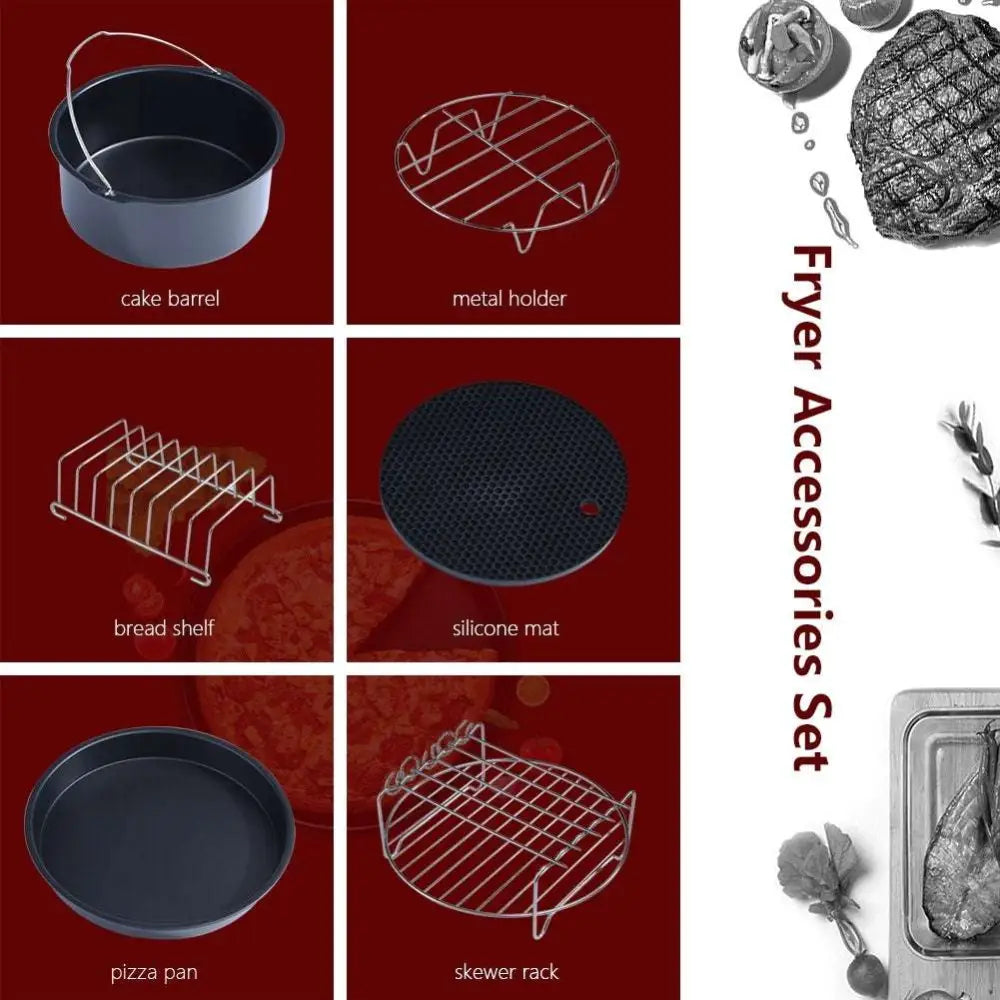6 in 1 Air Fryer Baking Pan with Metal Holder
