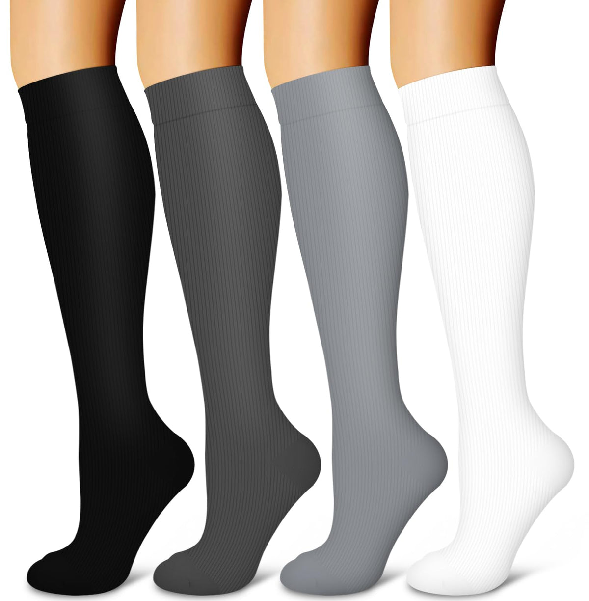 Laite Hebe 4 Pairs-Compression Socks for Women&Men Circulation-Best Support for Nurses,Running,Athletic