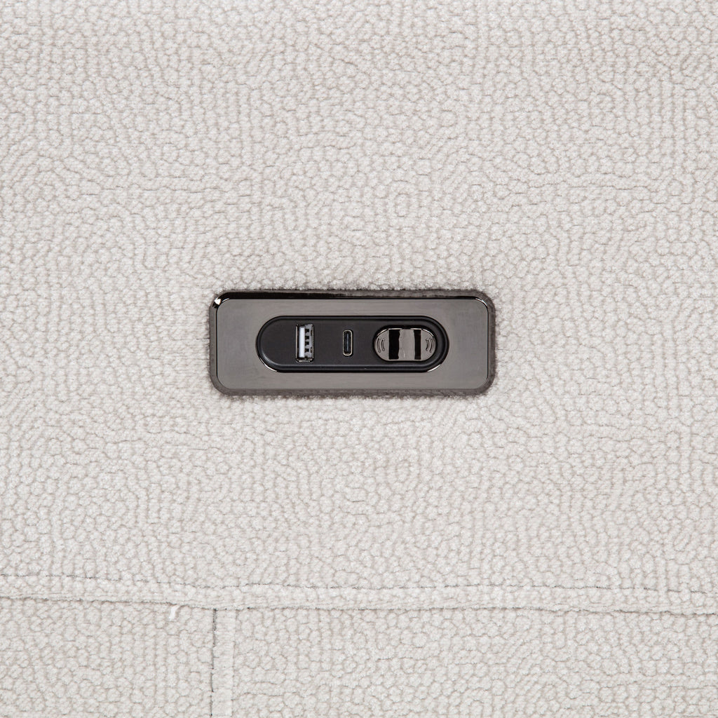 Kennett Chenille Upholstered Power Reclining Loveseat Ivory