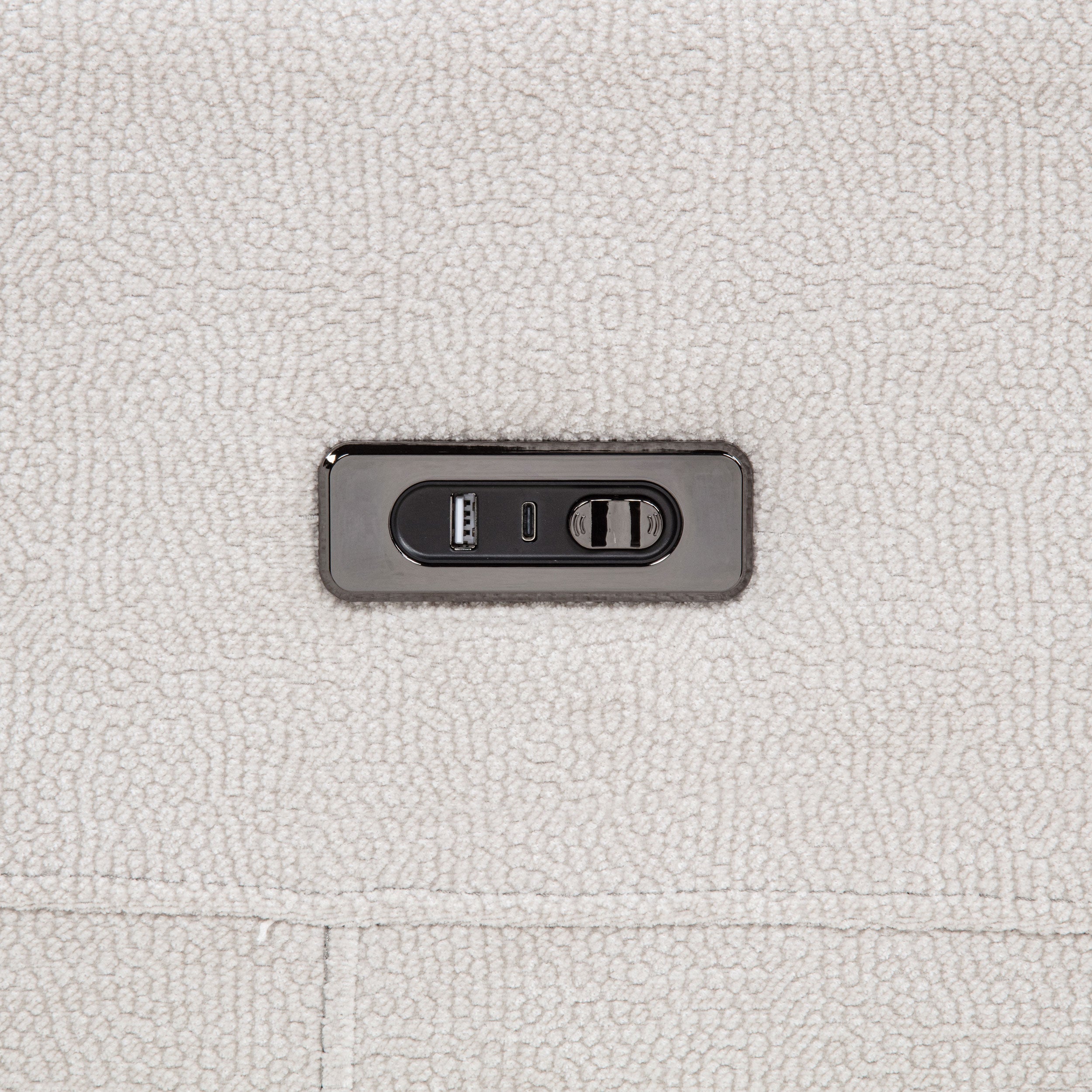 Kennett Chenille Upholstered Power Recliner Chair Ivory