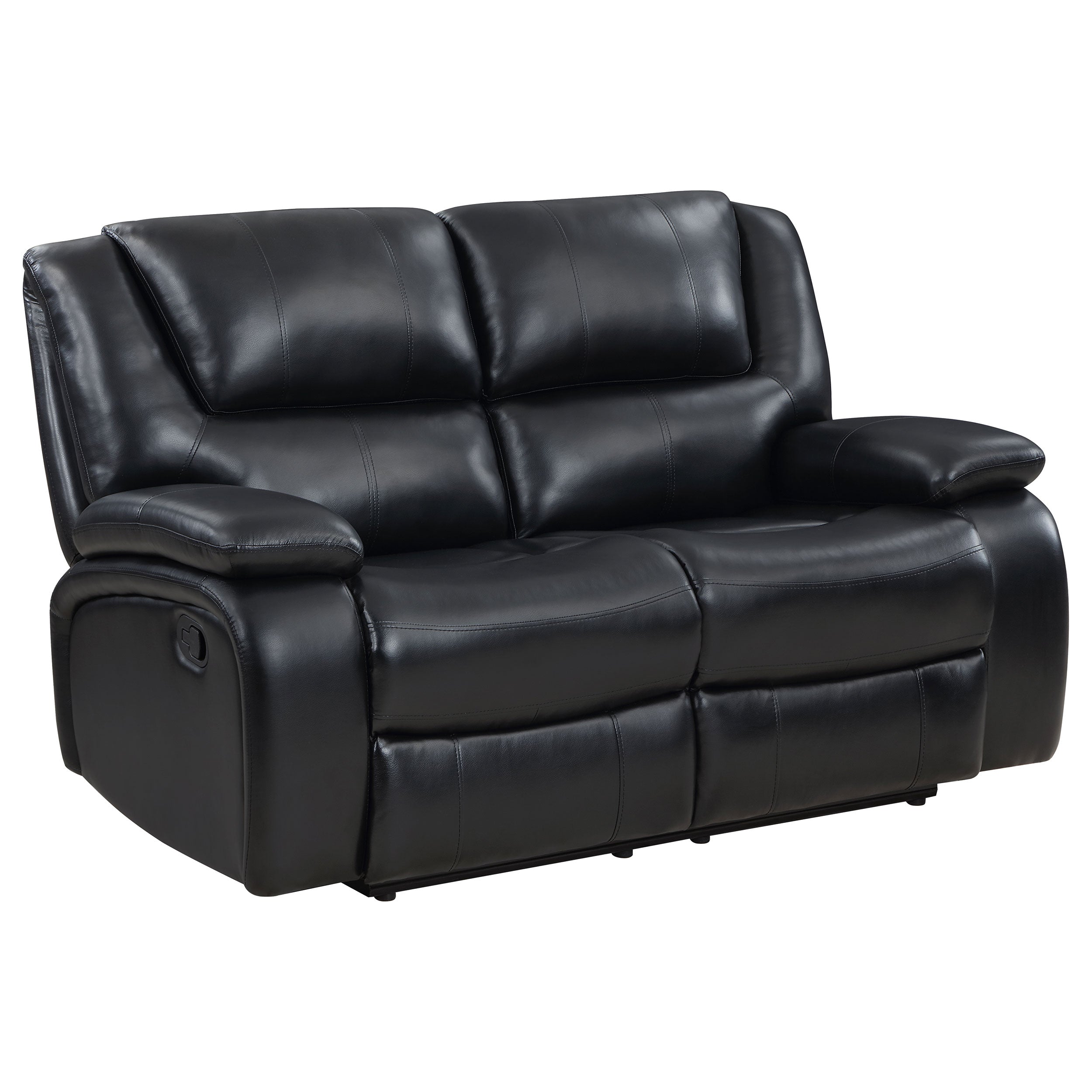 Camila 2-piece Upholstered Reclining Sofa Set Black