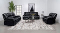 Camila 3-piece Upholstered Reclining Sofa Set Black