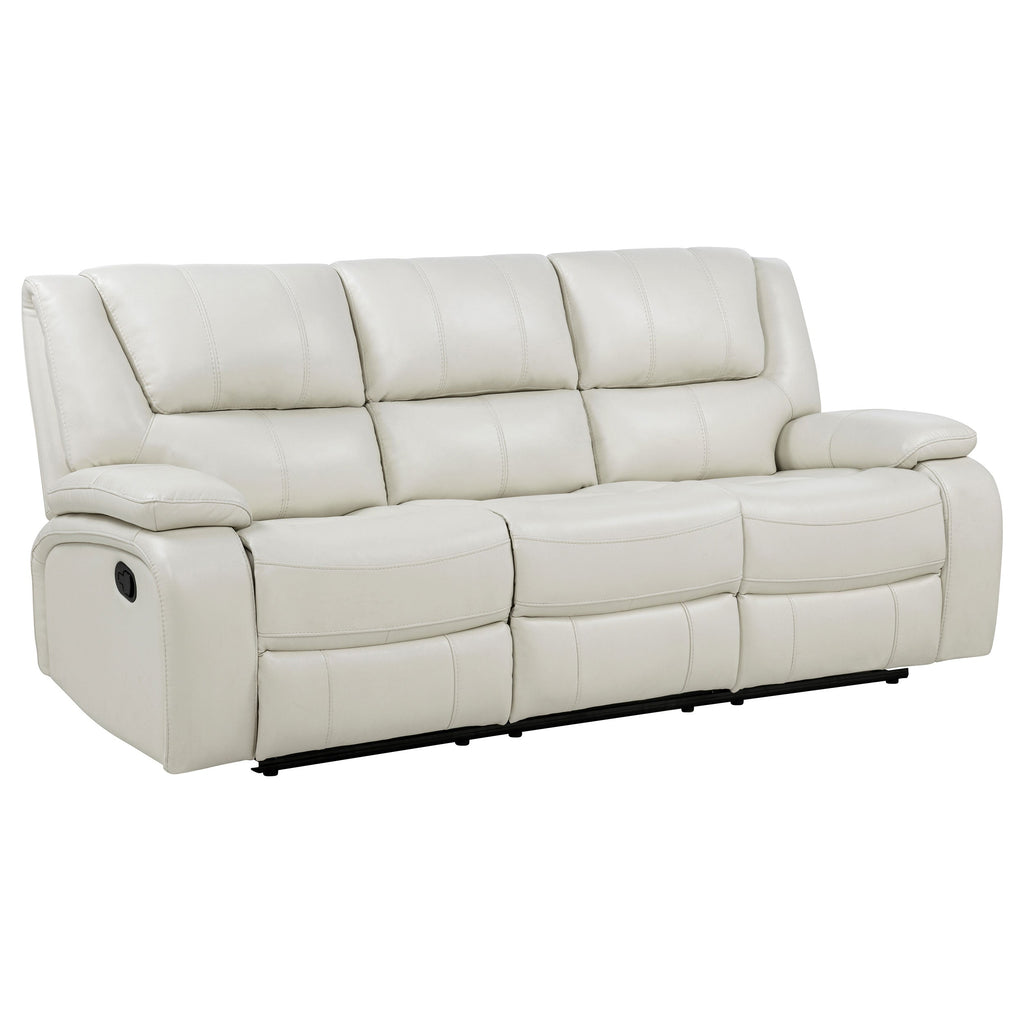 Camila 2-piece Upholstered Reclining Sofa Set White