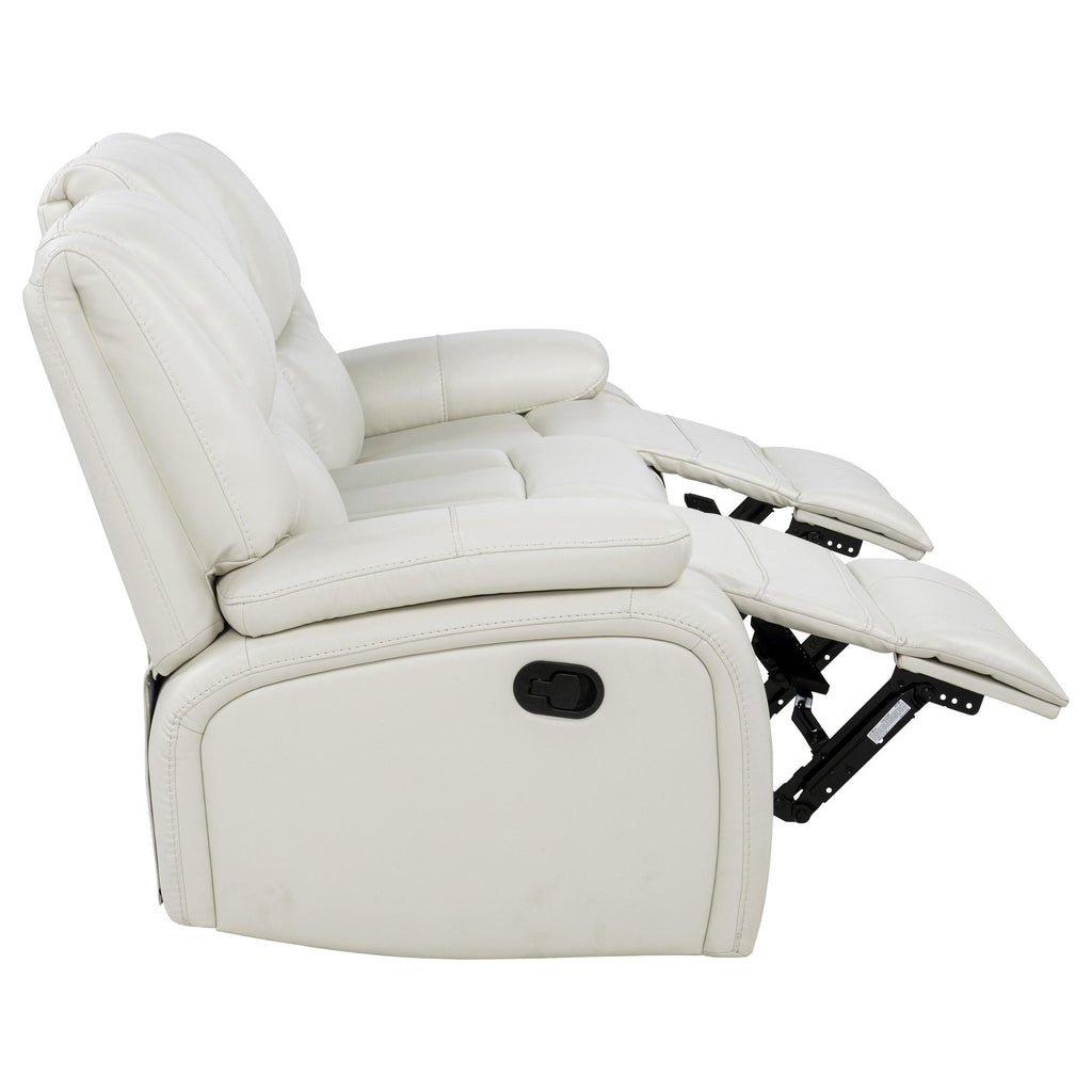 Camila 2-piece Upholstered Reclining Sofa Set White
