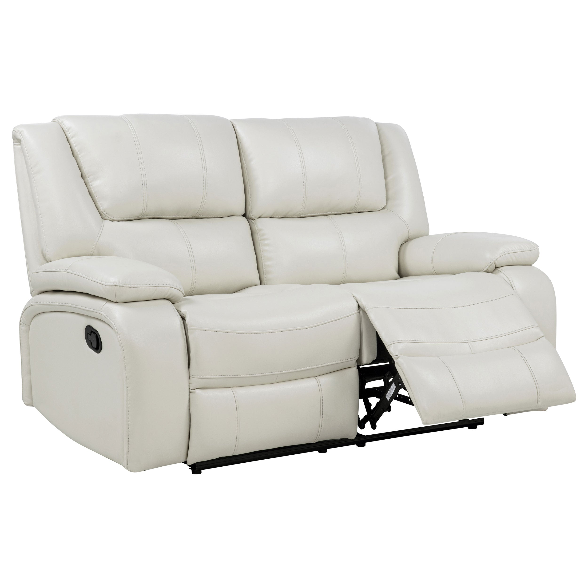 Camila 2-piece Upholstered Reclining Sofa Set White