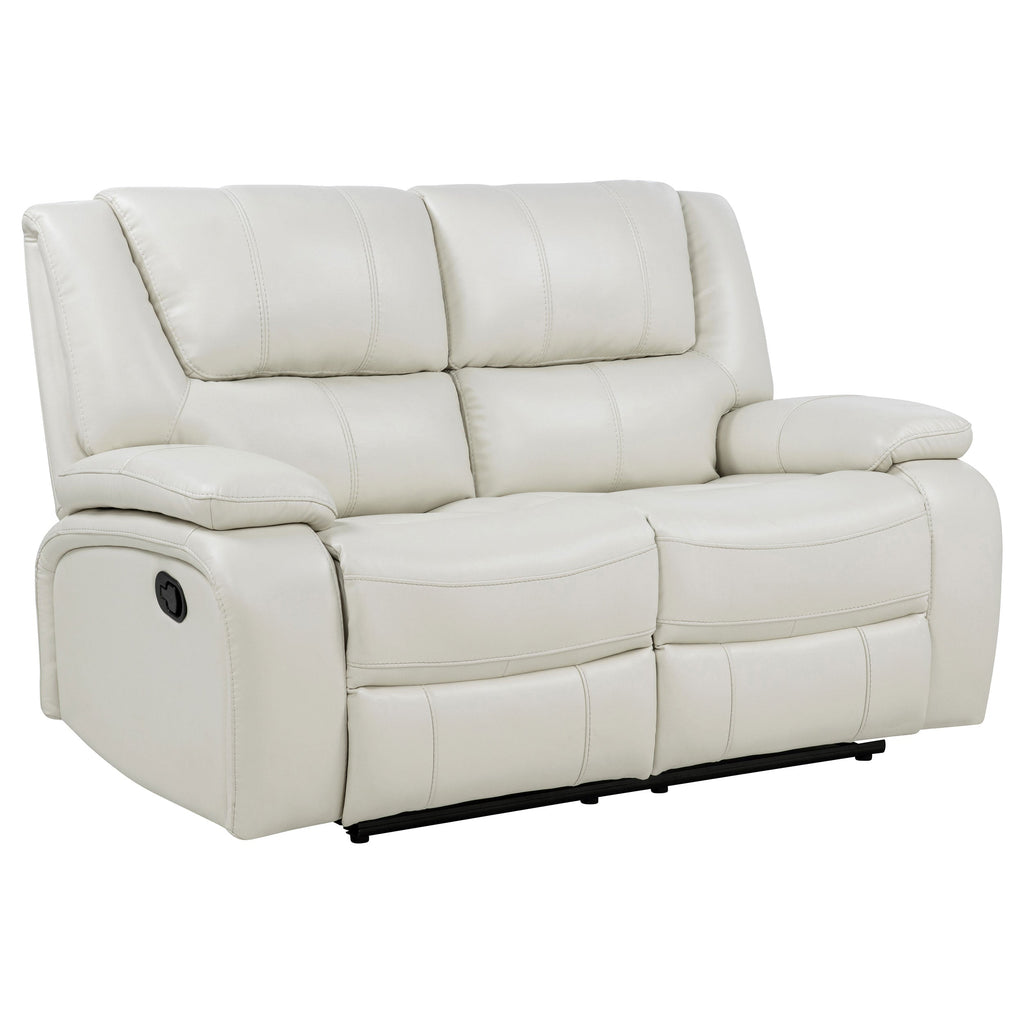 Camila 3-piece Upholstered Reclining Sofa Set White