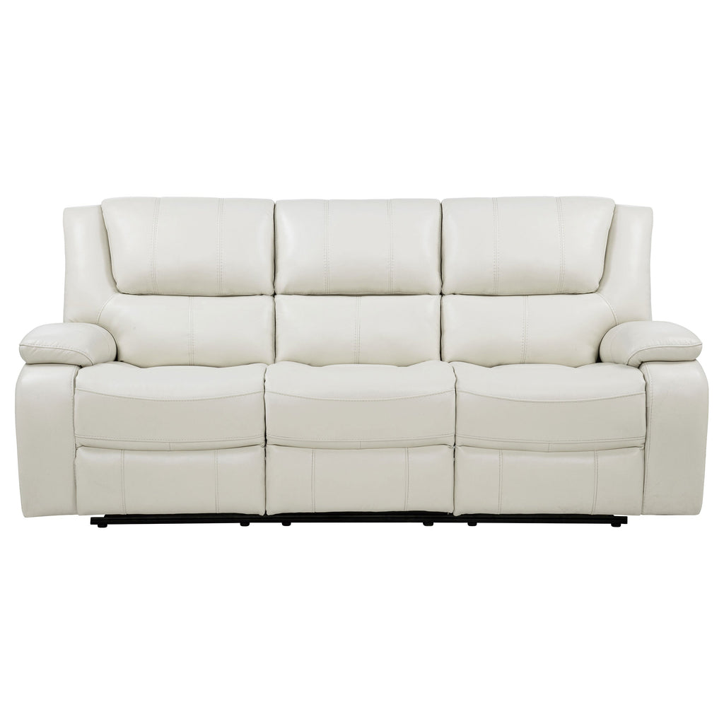 Camila Upholstered Motion Reclining Sofa White
