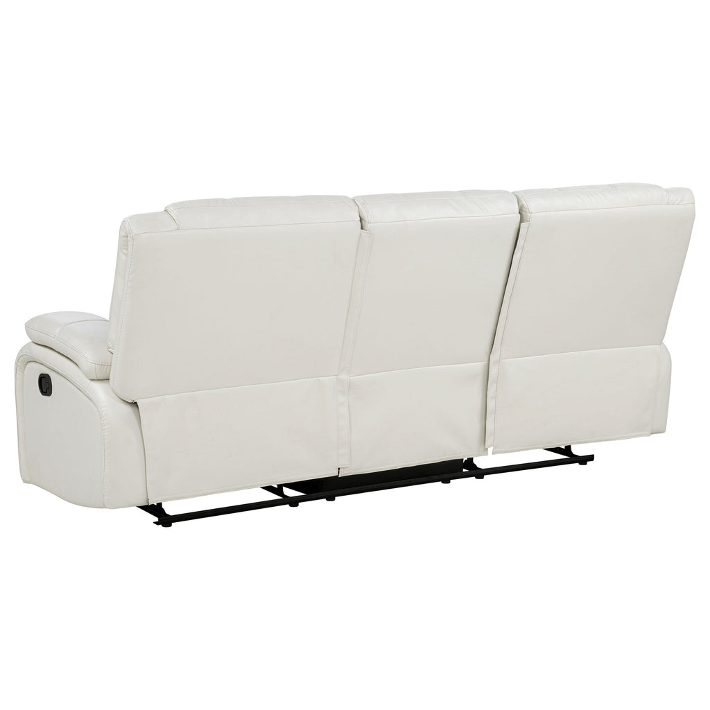 Camila Upholstered Motion Reclining Sofa White