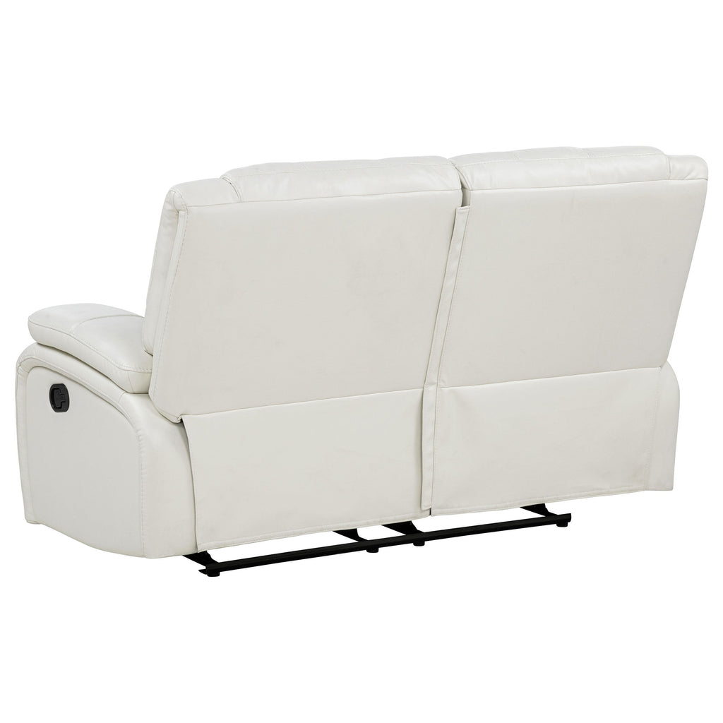 Camila Upholstered Motion Reclining Loveseat White