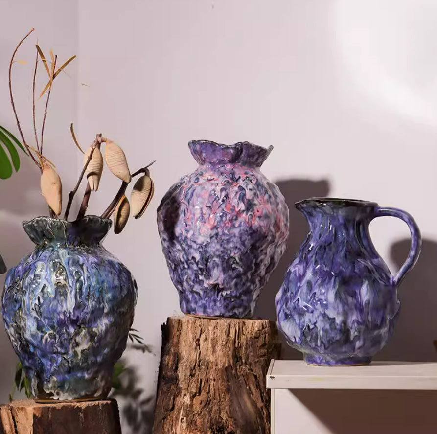Oil Painting Style Ceramic Vase — Artistic Home Decor, 3 Styles
