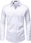 Men’s Wrinkle Free Dress Shirts Regular Fit Long Sleeve Non Iron Business Casual Wedding Stretch Button Down Shirt
