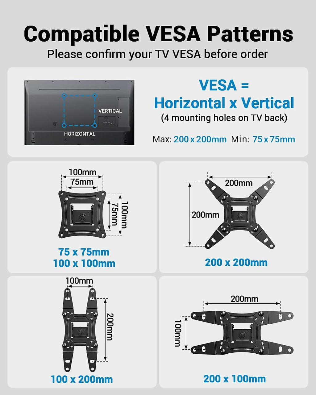 Pipishell TV Wall Mount for 26-74 inch LED LCD OLED 4K TVs up to 99lbs, Full Motion TV Mount Bracket Articulating Swivel Extension Tilting Leveling Max VESA 400x400mm, Fits 12/16 Inch Wood Studs