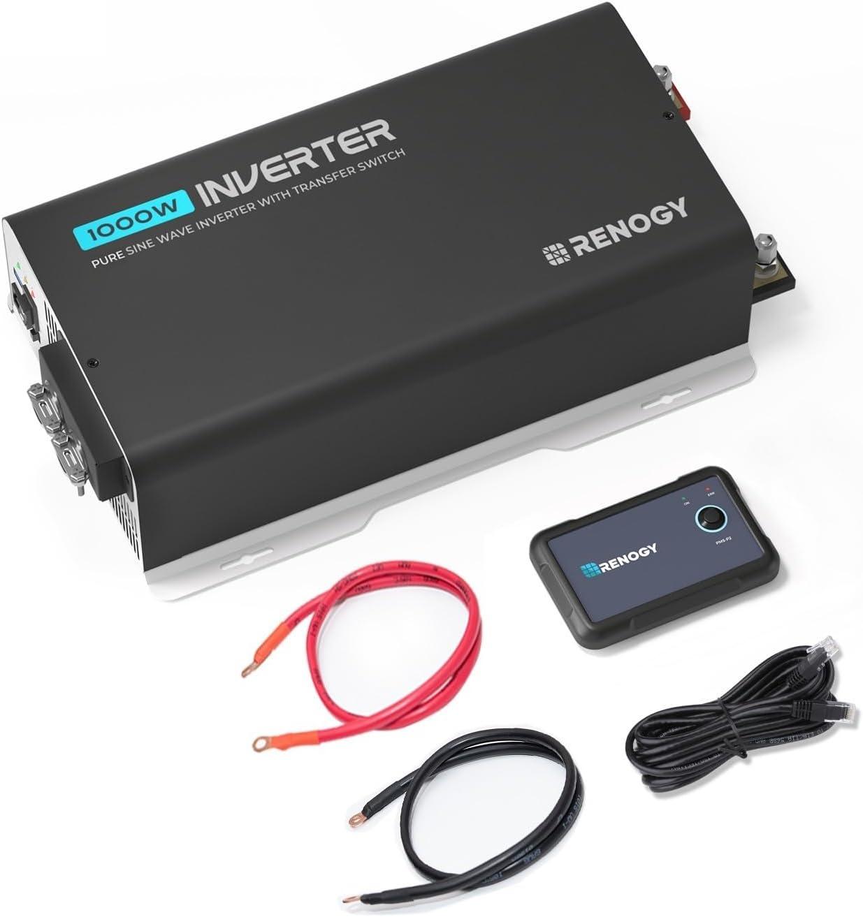Renogy PUH 12V 1000W Pure Sine Wave Inverter with UPS Transfer Switch