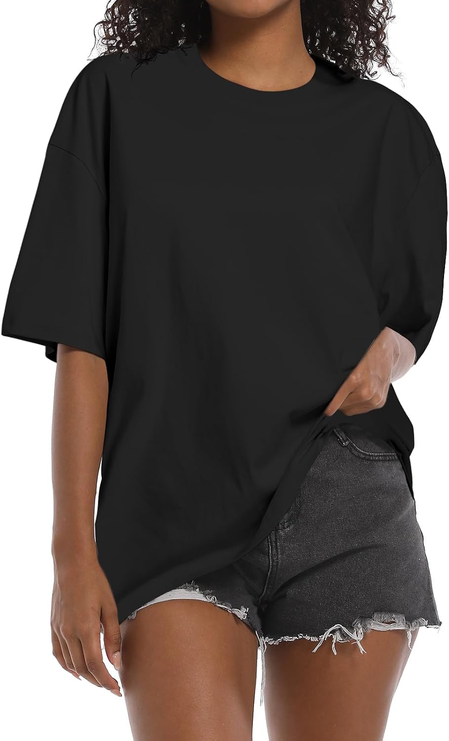 Womens Washed Vintage Oversized T-Shirt Baggy Workout Tops Short Sleeve Cotton Tshirts Streetwear Boyfriend Tee