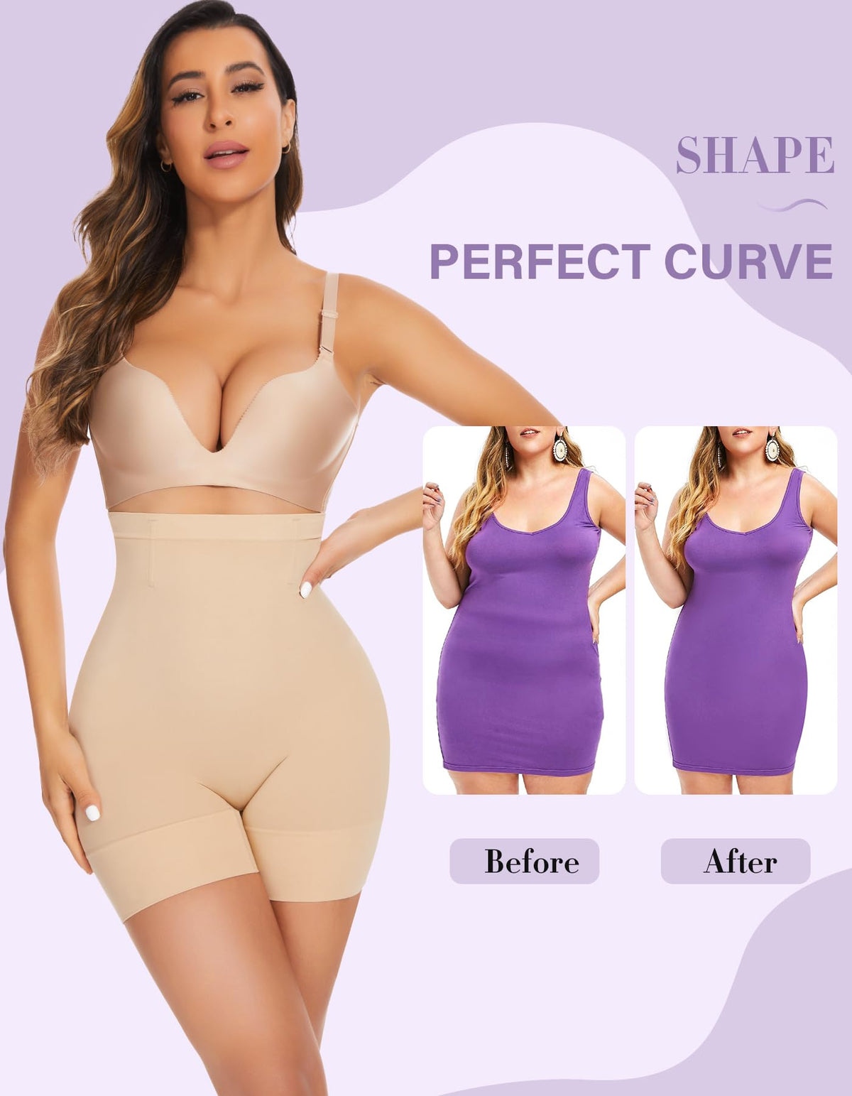 YADIFEN Womens Shapewear Tummy Control Shorts, High Waisted Body Shaper