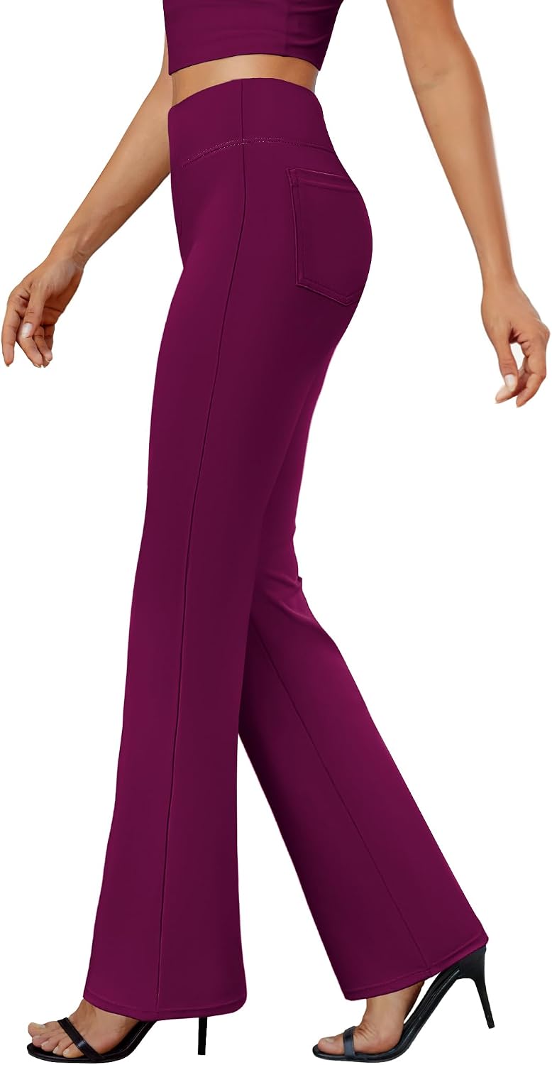 DLOODA Womens Bootcut Dress Pants Business Casual Work Pants with Pockets