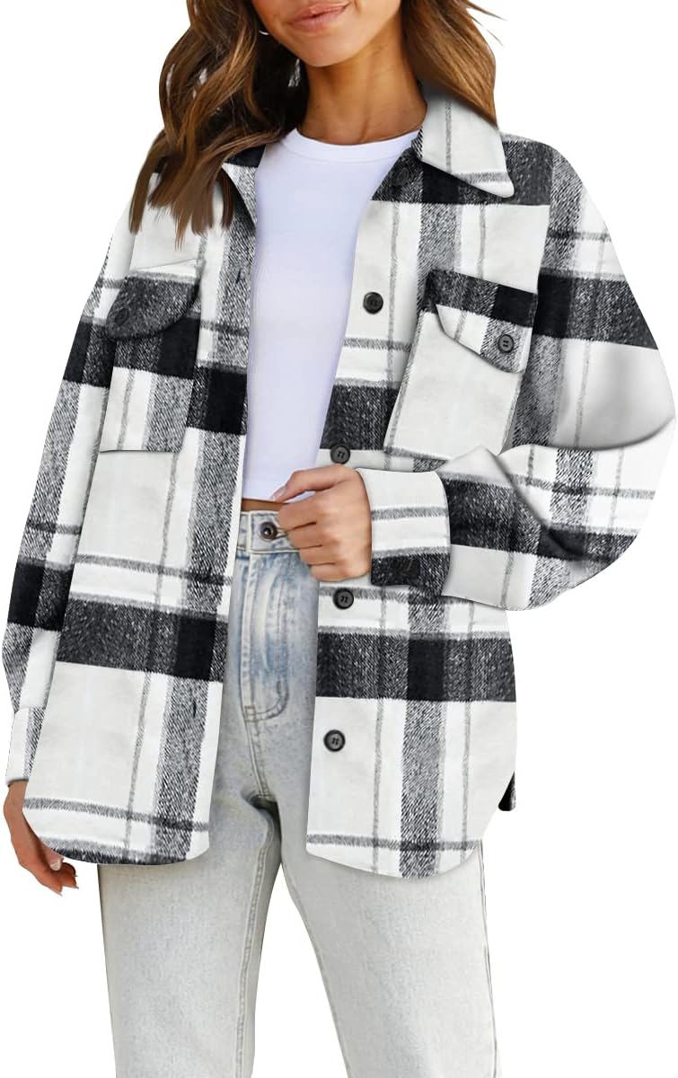 AUTOMET Shackets for Women Plaid Flannel Shirts