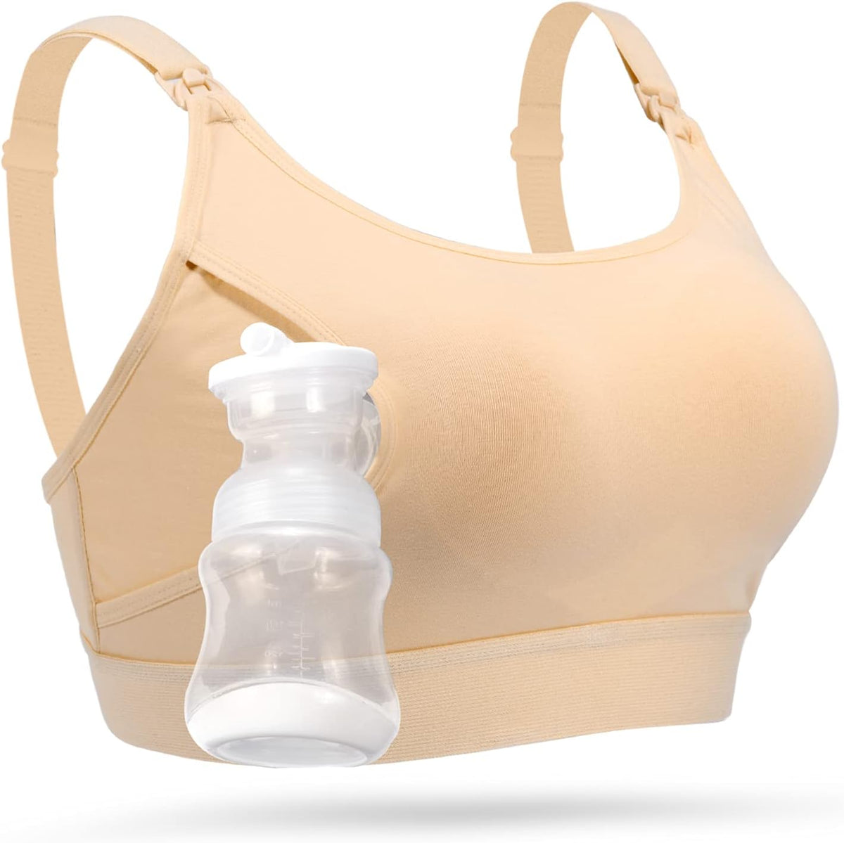 Momcozy Hands Free Pumping & Nursing Bra, Adjustable Cotton Breast Pump Bra