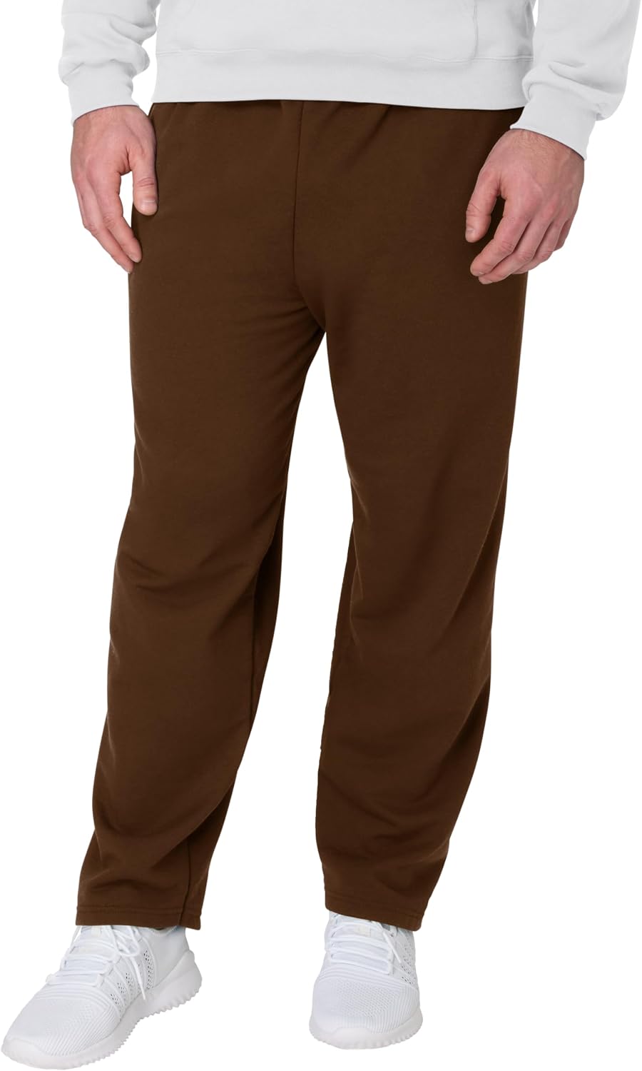 Hanes Men's EcoSmart Sweatpants, Athletic Lounge Pants with Pockets, Open Hem Bottom, Fleece Pants