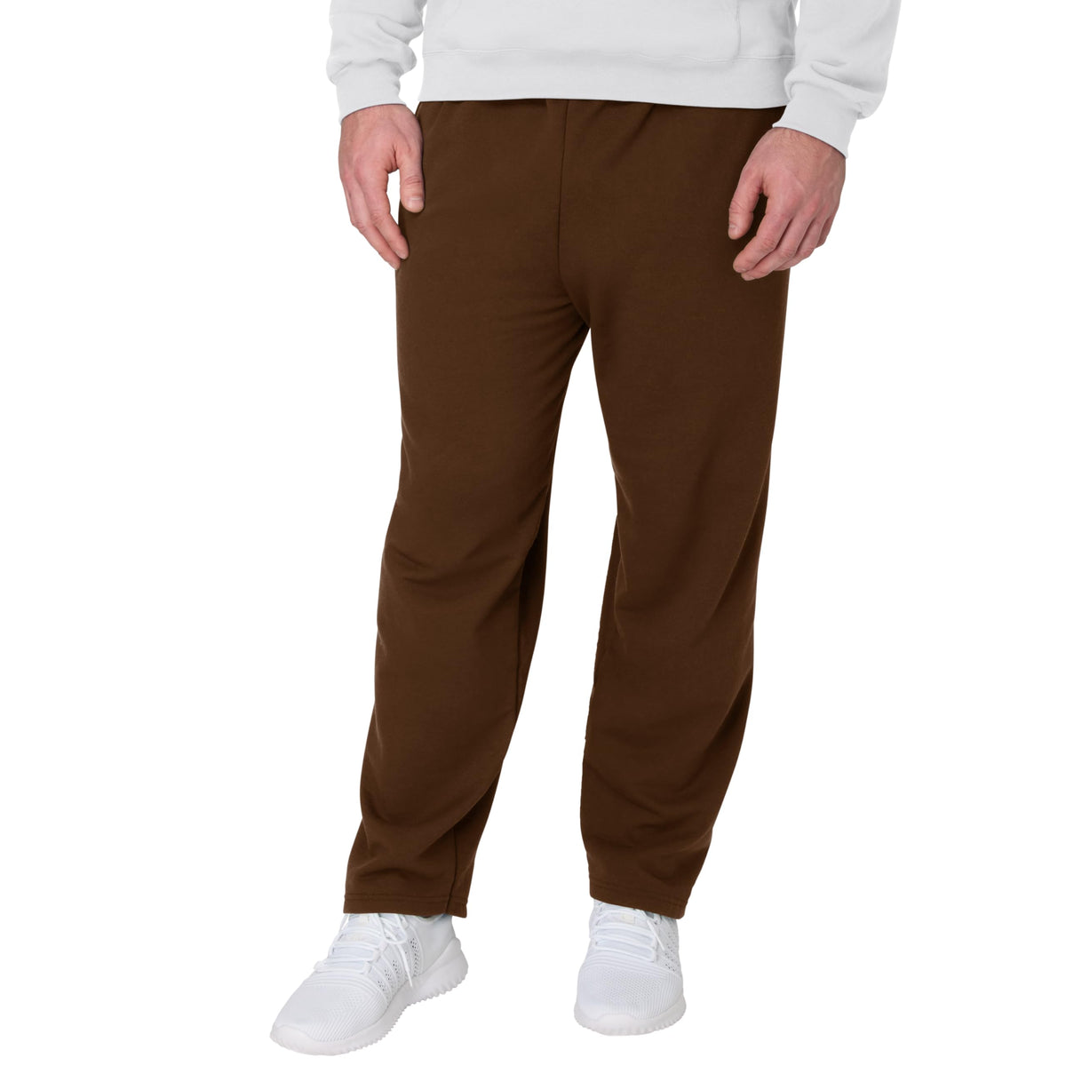 Hanes Men's EcoSmart Sweatpants, Athletic Lounge Pants with Pockets, Open Hem Bottom, Fleece Pants