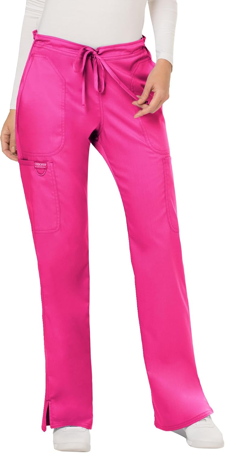 Cherokee WW Revolution Scrub Pants for Women Mid Rise Flare Pant 5 Pockets