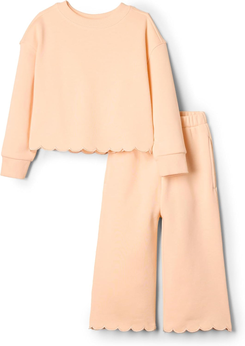 Amazon Essentials x Sofia Grainge Toddlers and Baby Girls' French Terry Sweatshirt Pant and Top Set