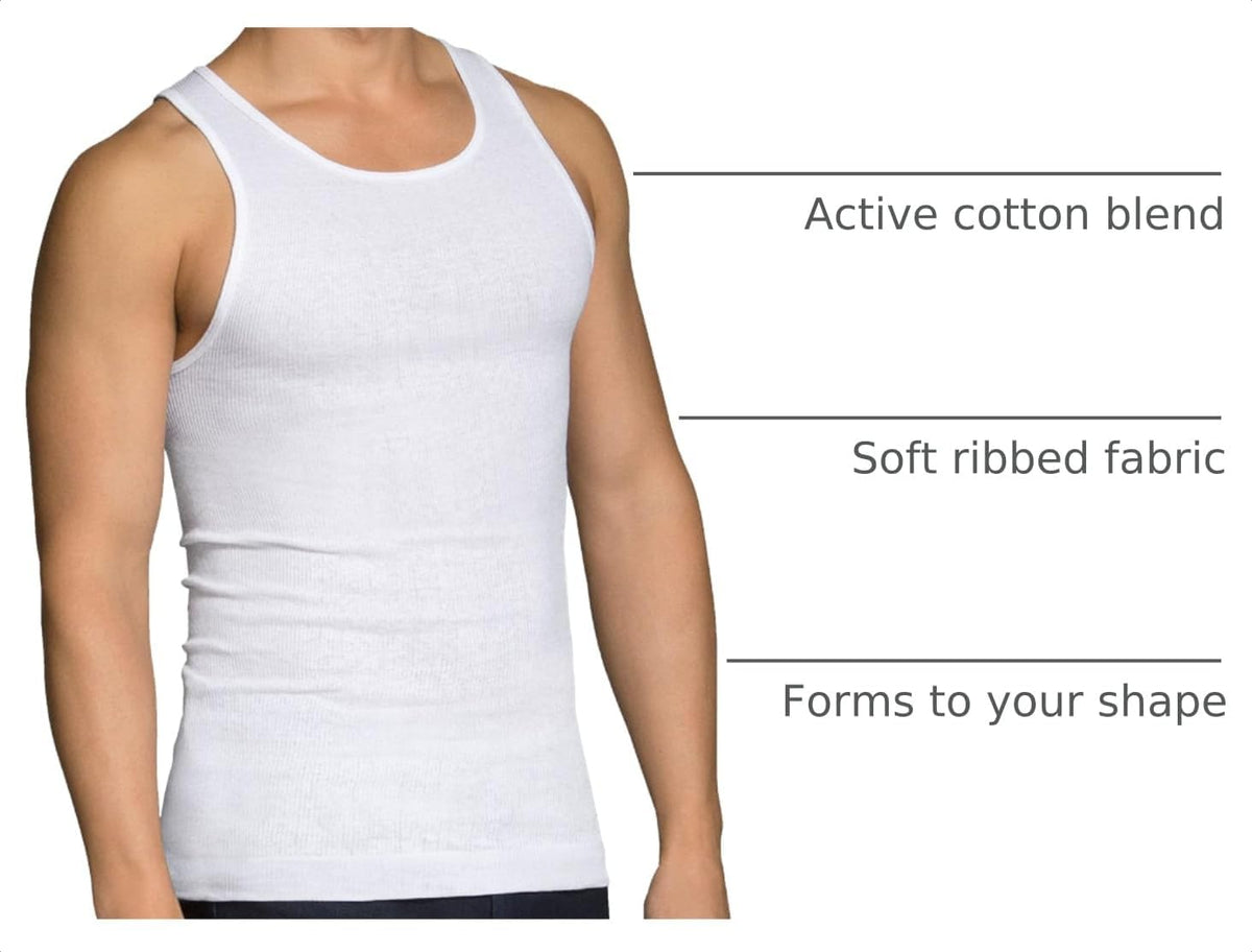 Fruit of the Loom Men's Sleeveless Tag Free Moisture Wicking Tank A-Shirt