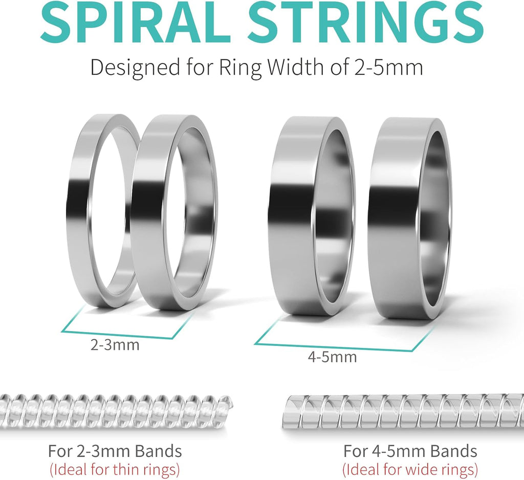 Ottemax Ring Sizers for Loose Rings - 12Pack, 12 Sizes, Ring Guards for Women& Men Loose Rings, Invisible Resizer Design for Spacers & Tighteners, Fits Bands Width to 1mm-8mm