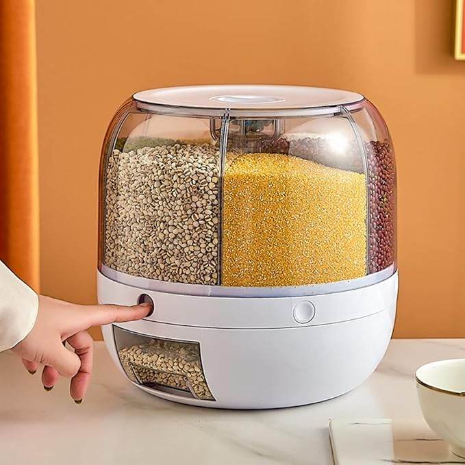 6-Grid Rotating Food Dispenser