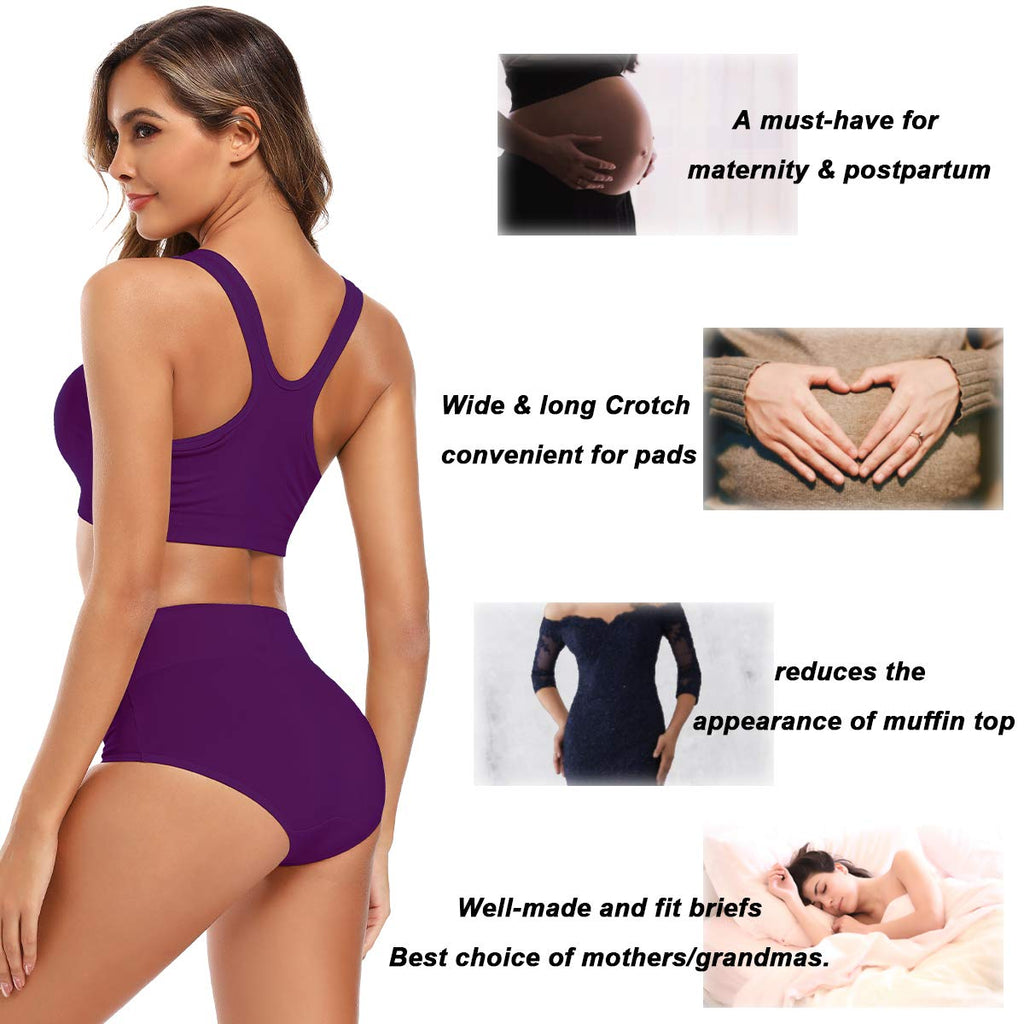 Molasus Women's Cotton Underwear High Waisted Full Coverage Ladies Panties (Regular & Plus Size)