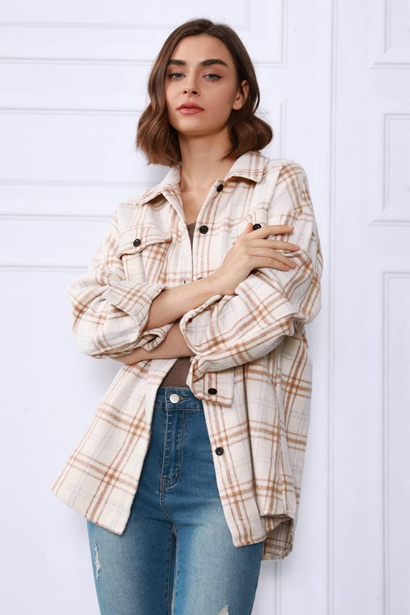 AUTOMET Shackets for Women Plaid Flannel Shirts