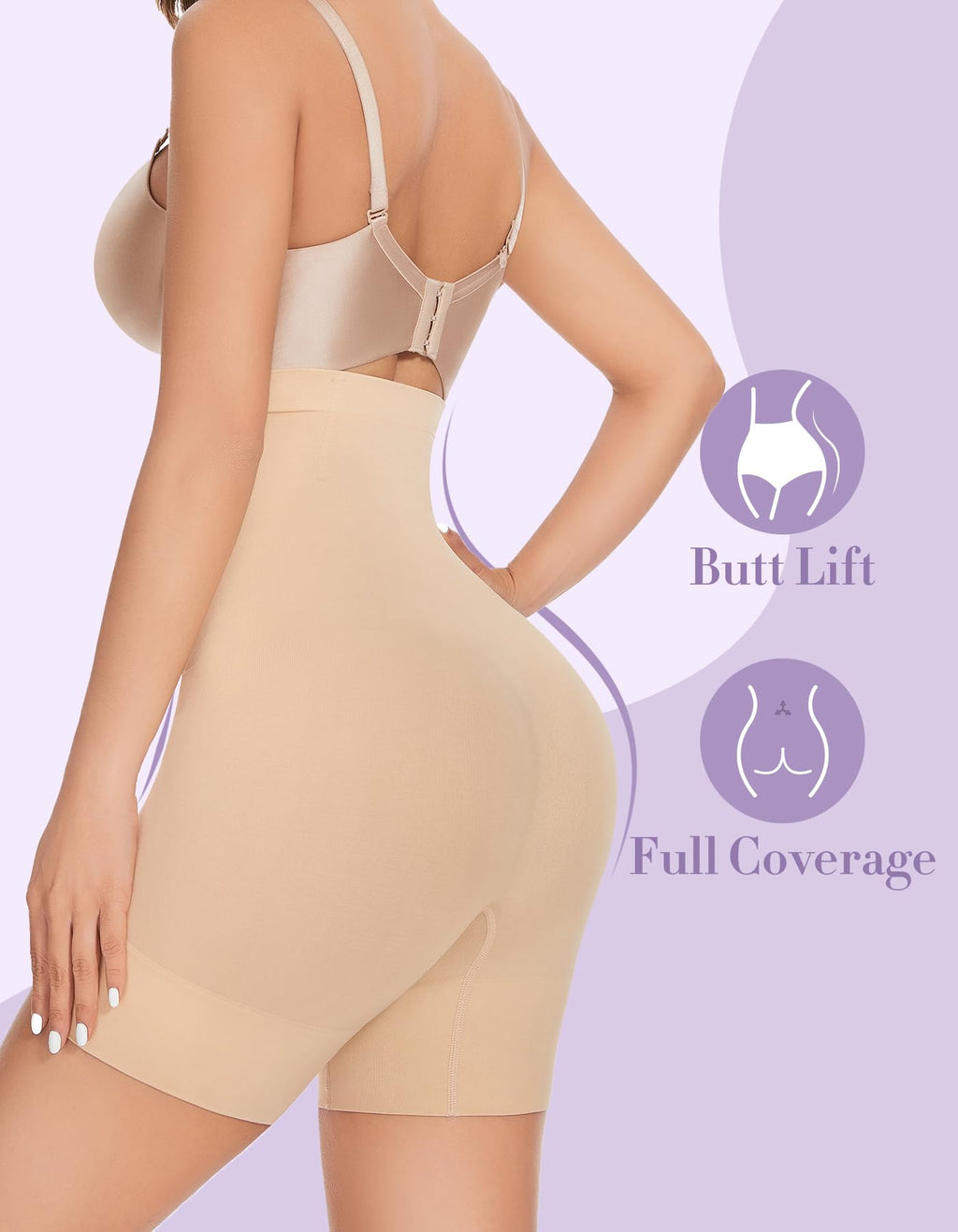 YADIFEN Womens Shapewear Tummy Control Shorts, High Waisted Body Shaper
