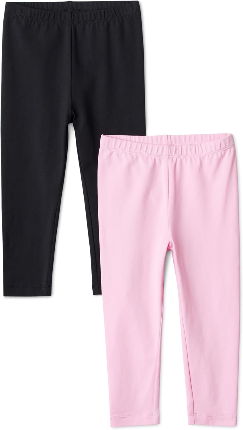 Amazon Essentials Girls' Cotton Stretch Leggings, Multipacks