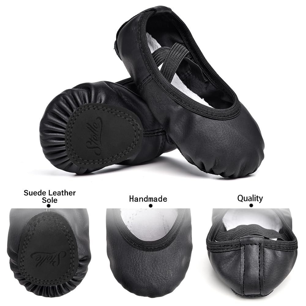 Stelle Ballet Shoes for Girls Toddler Soft Leather Split Sole