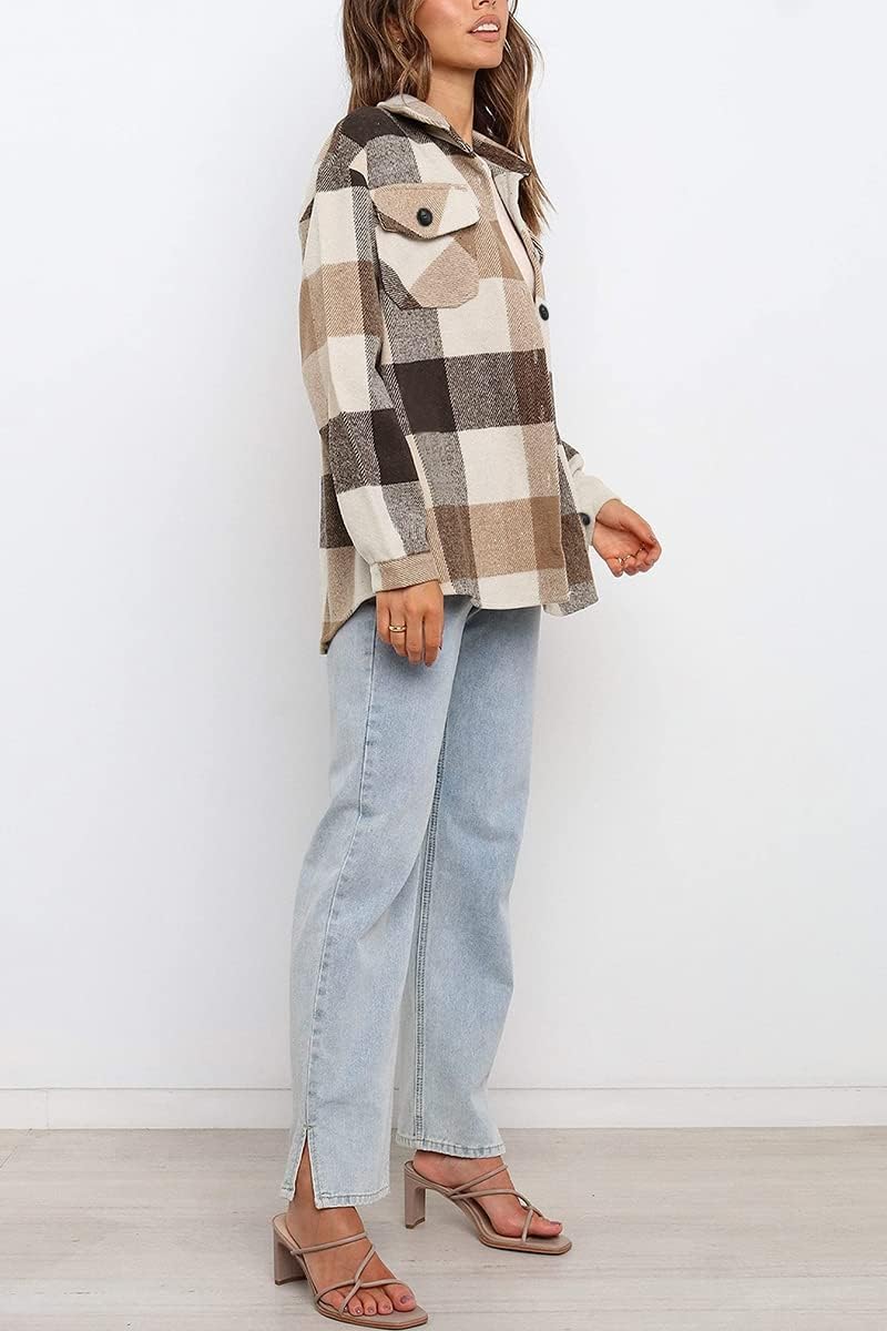 AUTOMET Shackets for Women Plaid Flannel Shirts