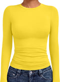 AUTOMET Womens Crew Neck Long Sleeve Shirts Compression Underscrubs Tops
