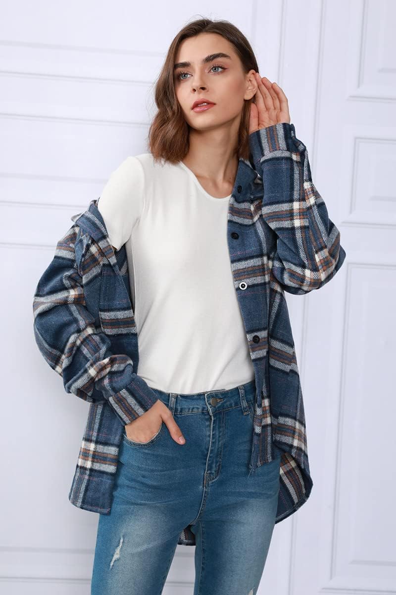 AUTOMET Shackets for Women Plaid Flannel Shirts
