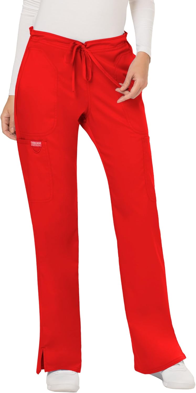 Cherokee WW Revolution Scrub Pants for Women Mid Rise Flare Pant 5 Pockets