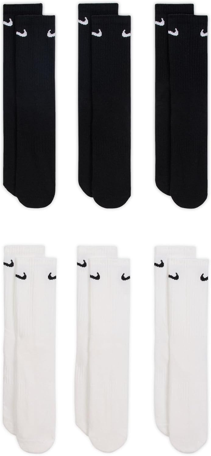 Nike Adult Everyday Cushioned Training Crew Socks (6-Packs) | Mens & Womens