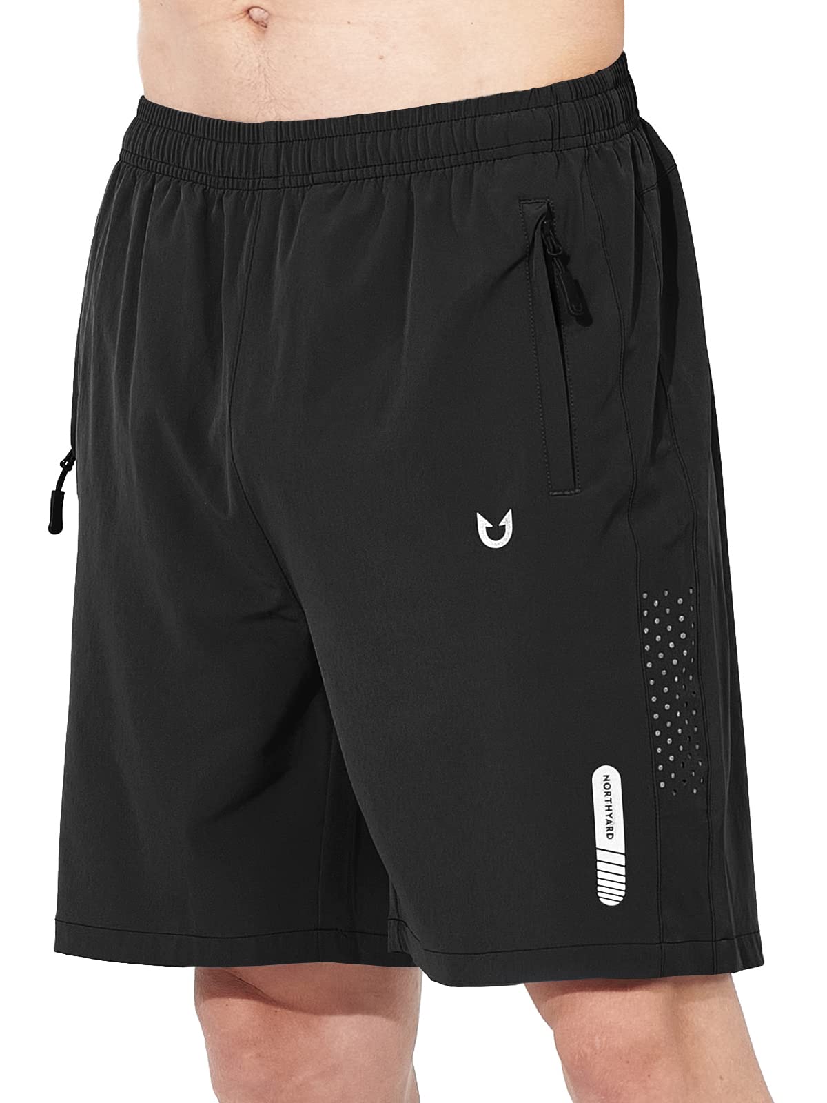 NORTHYARD Men's Athletic Running Shorts Gym Workout 7"/9"/5" Zipper Pockets