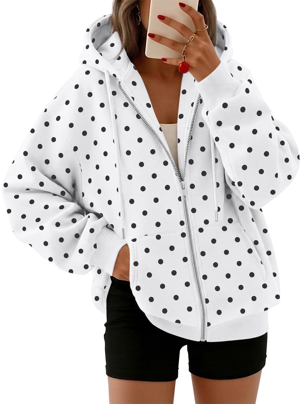 Trendy Queen Womens Oversized Zip Up Hoodies Y2K Fall Sweatshirts 2026