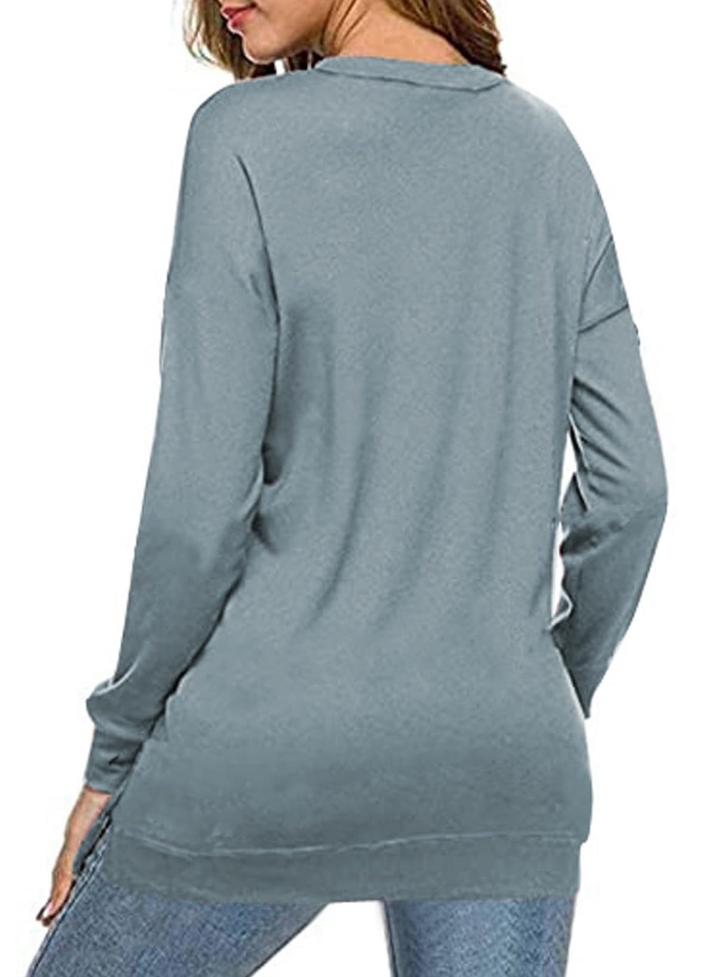 Dokotoo Women's Casual Crew Neck Sweatshirt Loose Long Sleeve Pullover Tops