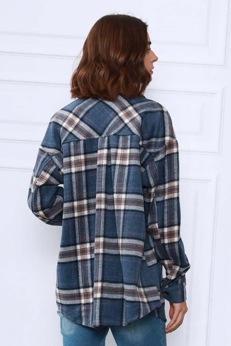 AUTOMET Shackets for Women Plaid Flannel Shirts